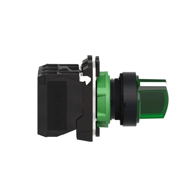 Schneider Electric Stay Put Green Standard Handle Selector Switch 22 mm Cutout Diameter Illuminated 1 NO/1 NC XB5AK123M5