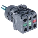 Schneider Electric Stay Put Green Standard Handle Selector Switch 22 mm Cutout Diameter Illuminated 1 NO/1 NC XB5AK123M5