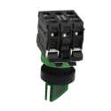 Schneider Electric Stay Put Green Standard Handle Selector Switch 22 mm Cutout Diameter Illuminated 1 NO/1 NC XB5AK123M5