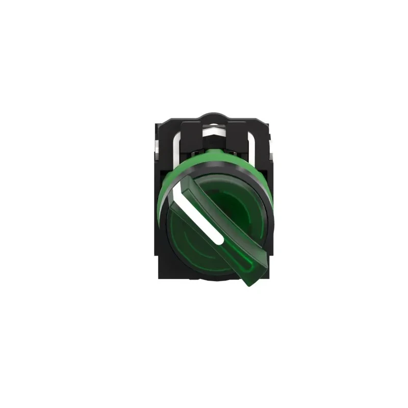 Schneider Electric Stay Put Green Standard Handle Selector Switch 22 mm Cutout Diameter Illuminated 1 NO/1 NC XB5AK123M5