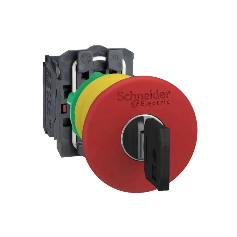 Schneider Electric Harmony Series Key Release Emergency Stop Push Button Panel Mount 22 mm Cutout 1 NO/1 NC IP66 