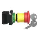 Schneider Electric Harmony Series Key Release Emergency Stop Push Button Panel Mount 22 mm Cutout 1 NO/1 NC IP66 