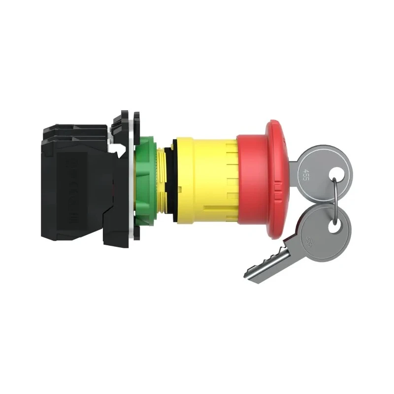 Schneider Electric Harmony Series Key Release Emergency Stop Push Button Panel Mount 22 mm Cutout 1 NO/1 NC IP66 