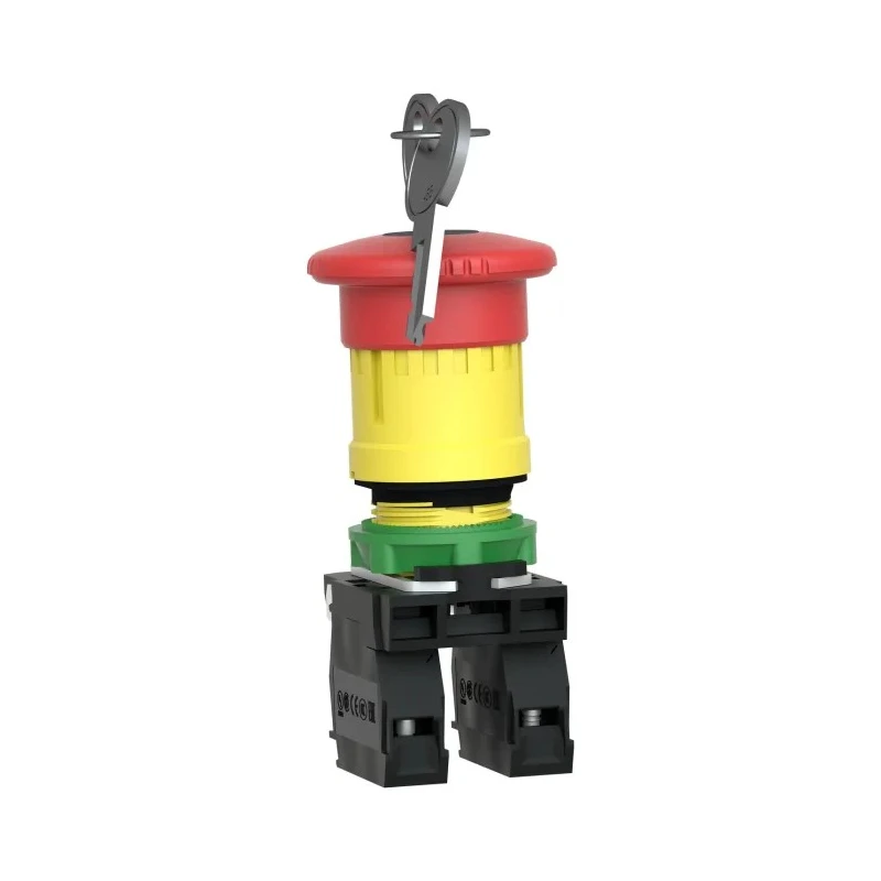 Schneider Electric Harmony Series Key Release Emergency Stop Push Button Panel Mount 22 mm Cutout 1 NO/1 NC IP66 