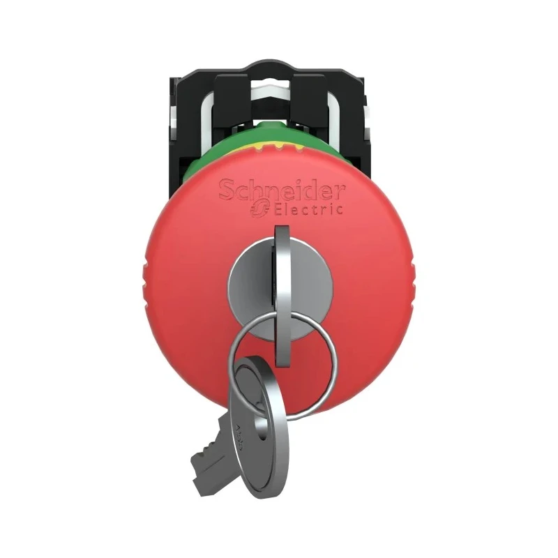 Schneider Electric Harmony Series Key Release Emergency Stop Push Button Panel Mount 22 mm Cutout 1 NO/1 NC IP66 