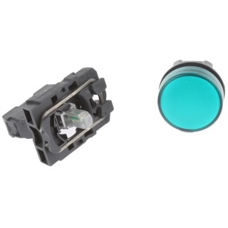Schneider Electric Panel Mount Green LED Pilot Light Harmony XB5 22 mm Cutout 240V AC IP66 IP67 Round XB5AVM3