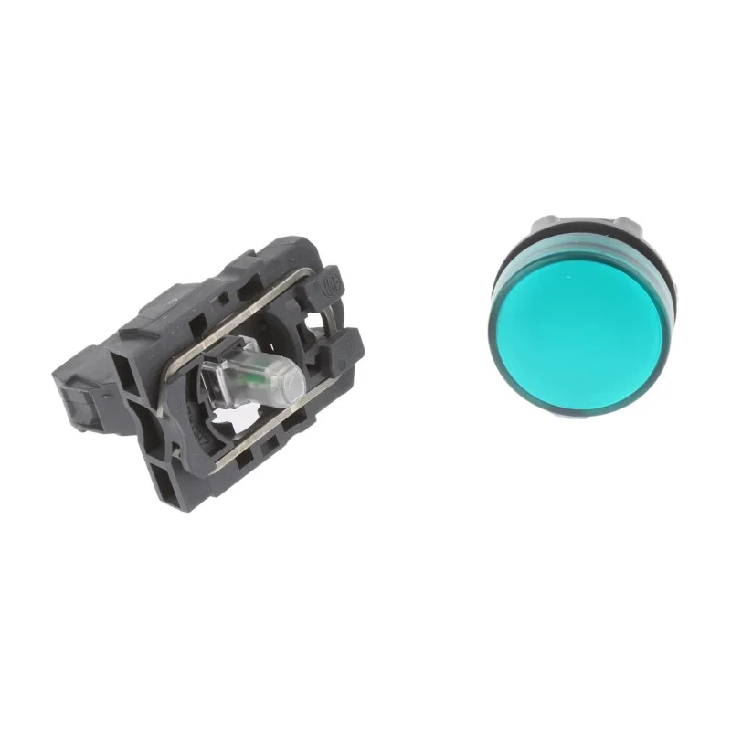 Schneider Electric Panel Mount Green LED Pilot Light Harmony XB5 22 mm Cutout 240V AC IP66 IP67 Round XB5AVM3