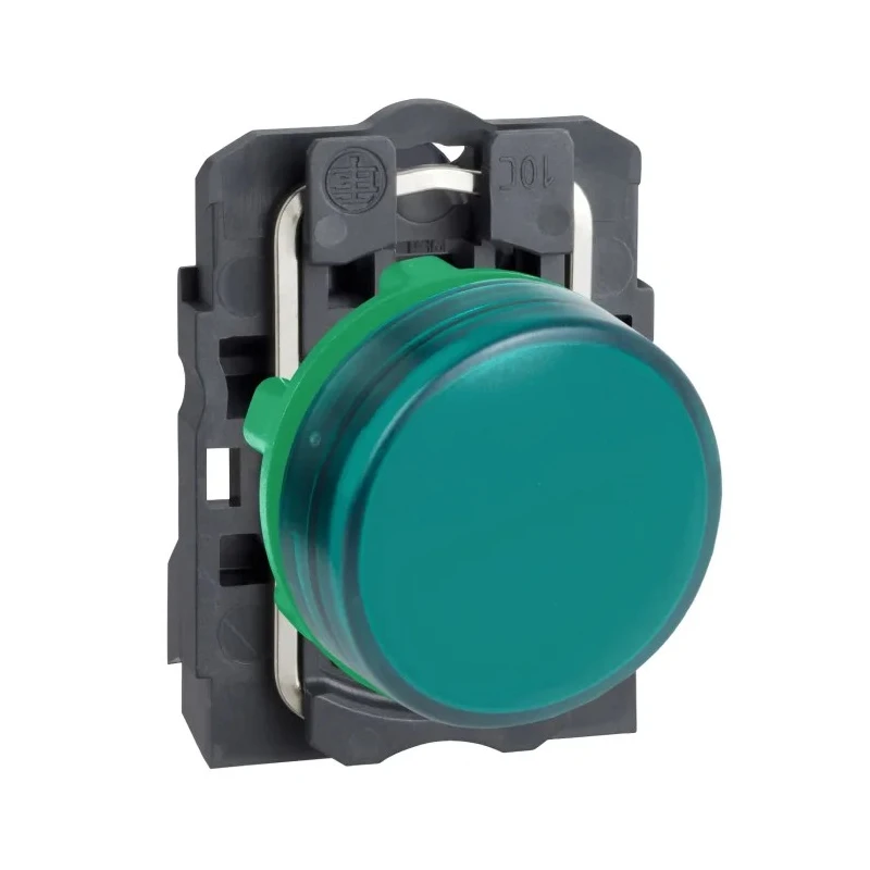 Schneider Electric Panel Mount Green LED Pilot Light Harmony XB5 22 mm Cutout 240V AC IP66 IP67 Round XB5AVM3