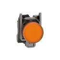 Schneider Electric Panel Mount Orange LED Pilot Light Harmony XB4 22 mm Cutout 120V AC Metal Body XB4BVG5