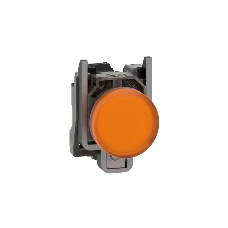 Schneider Electric Panel Mount Orange LED Pilot Light Harmony XB4 22 mm Cutout 120V AC Metal Body XB4BVG5