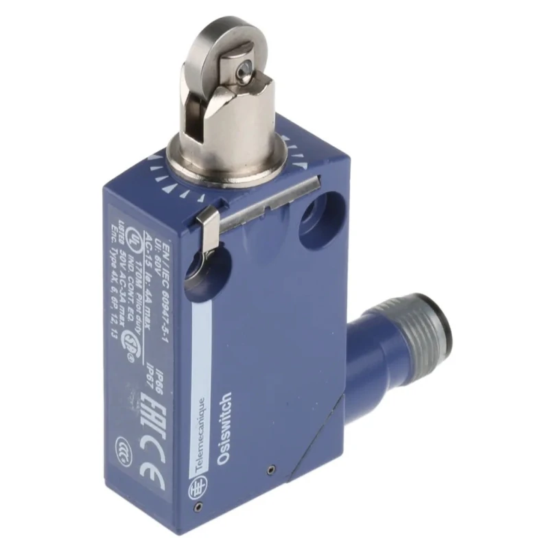 Telemecanique Sensors XCMD Series Roller Plunger Limit Switch, 1 NO/1 NC, IP66 IP67 IP68, Zamak Housing, 50V AC XCMD2102C12