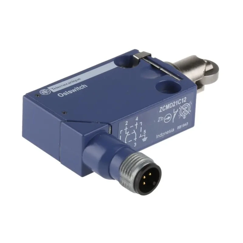 Telemecanique Sensors XCMD Series Roller Plunger Limit Switch, 1 NO/1 NC, IP66 IP67 IP68, Zamak Housing, 50V AC XCMD2102C12