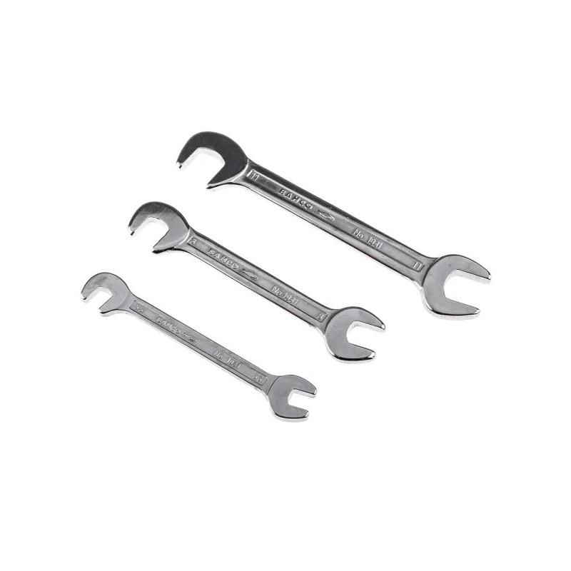 Bahco 10-Piece Open End Spanner Set, Sizes 4 4.5 5 5.5 6 7 8 9 10 11 mm, Vanadium Steel, Nickel Chrome Plated 1931M/10T