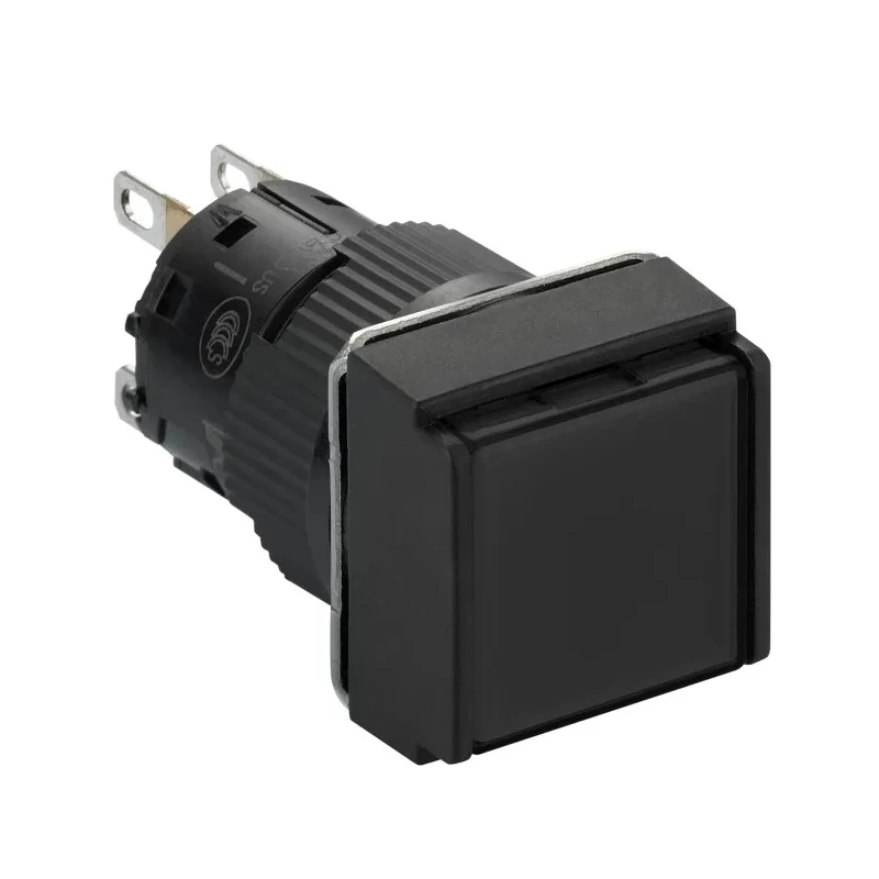 Schneider Electric Harmony XB6 Series Push Button Switch Panel Mount Spring Return, 16 mm Cutout, SPDT, Black LED XB6ECA21P