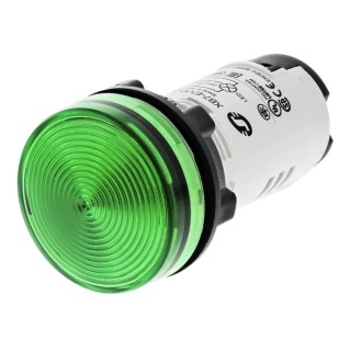 Schneider Electric Panel Mount Green LED Pilot Light 22 mm Cutout, 26.4 V AC, 30 V DC, IP20/IP65, Round XB7EV03BP