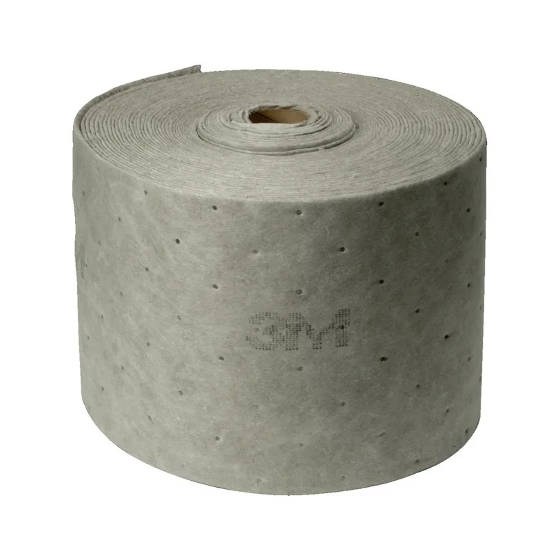3M Spill Absorbent Sorbent Roll for Oil Use, Pearl Grey, 288 L Absorbent Capacity, 46m Length, 960mm Width 56277