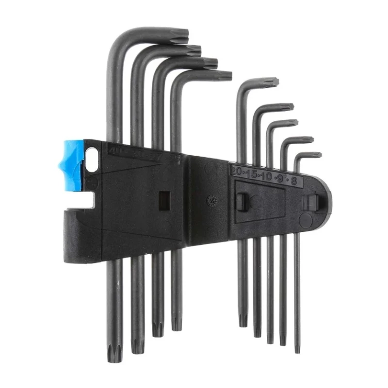 Wera 9-Piece Torx Key Set, L Shape, Extra Long Arm Steel Phosphate Finish 05024244001