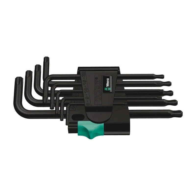 Wera 9-Piece Torx Key Set L Shape Long Arm Steel Phosphate Finish 05024242001