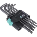 Wera 9-Piece Torx Key Set L Shape Long Arm Steel Phosphate Finish 05024242001