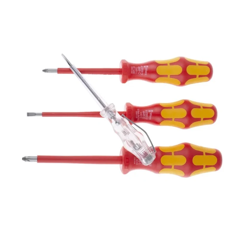 Wera Insulated Slotted and Pozidriv Screwdriver Set 7-Piece 1000V VDE Kraftform Plus VDE Series 05006148001