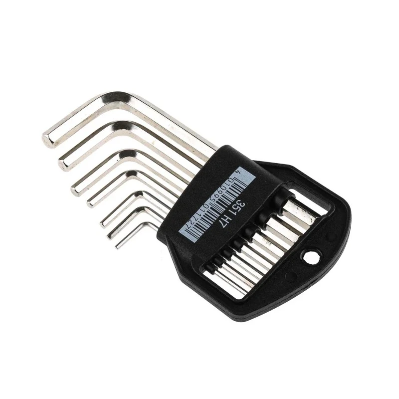 Wiha 7 Piece L Metric Hex Key Set, Hex Size 1.5 to 6 mm, Nickel Chrome Plated Chrome Vanadium Steel 01172