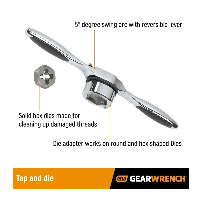 GearWrench 75-Piece Carbon Steel Tap & Die Set, 1/8 in - 1/2 in Taps, 1/8 in - 1/2 in Dies 3887
