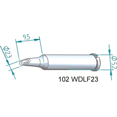 Ersa 2.3 mm Straight Hoof 30.5 mm Soldering Iron Tip for use with i-Tool 102WDLF23