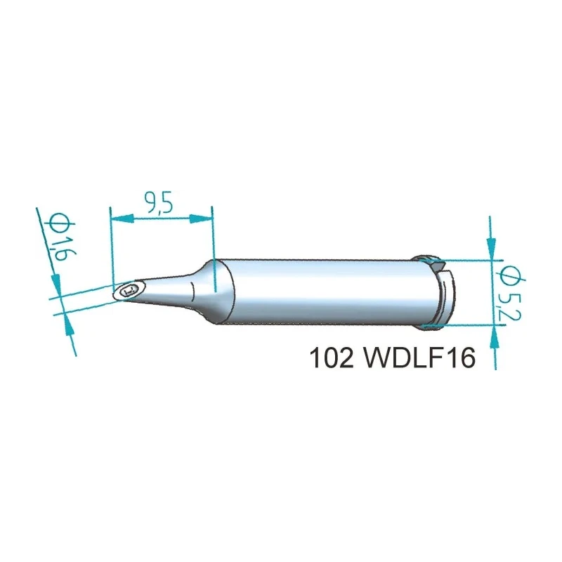 Ersa 1.6 mm Straight Hoof 30.5 mm Soldering Iron Tip for Use with i-Tool 102WDLF16