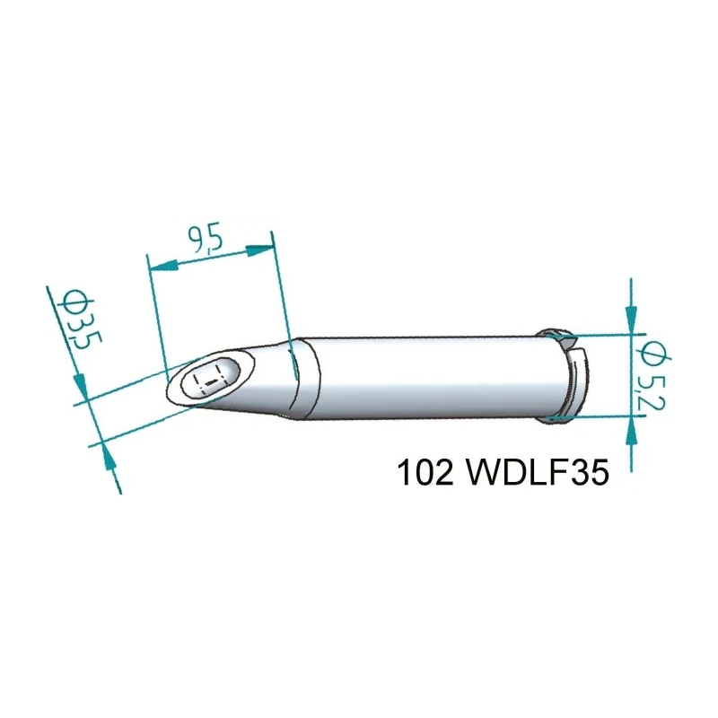 Ersa 3.5 mm Straight Hoof 30.5 mm Soldering Iron Tip for use with i-Tool 102WDLF35