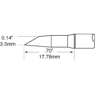 Metcal Soldering Iron Tip 3.5 mm Hoof 17.78 mm Length for MFR-H1-SC2 SFP-DRH35