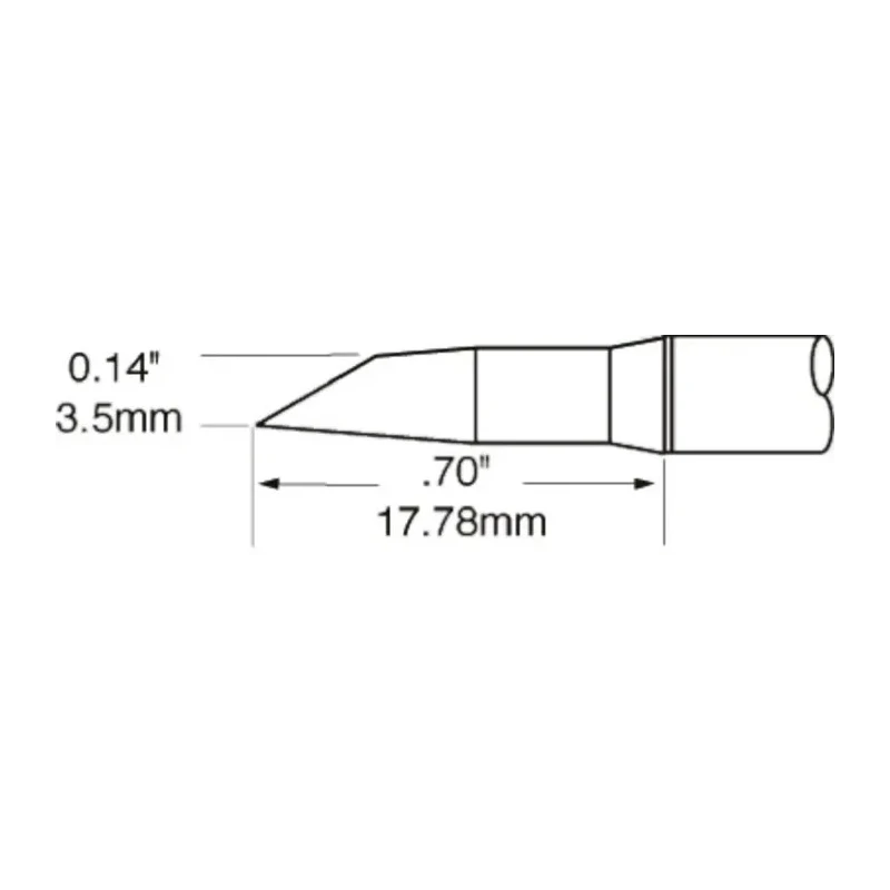 Metcal Soldering Iron Tip 3.5 mm Hoof 17.78 mm Length for MFR-H1-SC2 SFP-DRH35