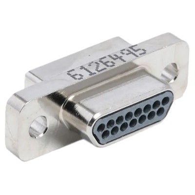 Glenair 15 Way Straight Panel Mount Micro-D Aluminium Housing D-Sub Connector Male MWDM2L-15PSB