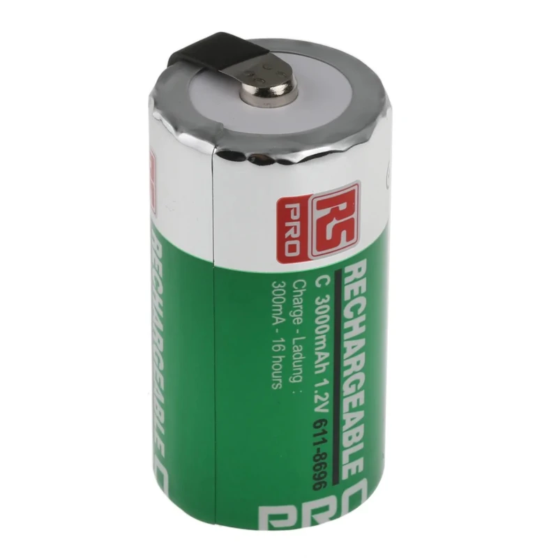 NEUTRAL Nickel Metal Hydride Rechargeable C Battery 1.2V 3Ah Tagged HR14 50mm x 25.5mm 78g 611-8696