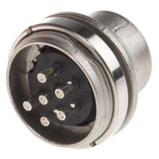 Amphenol Industrial signalmate C091 6 Pole Straight M16 DIN Plug 5A 300V IP40 Screw-On Panel Mount T3402 000 RS