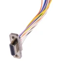 Glenair 15 Way Straight Through Hole Micro-D Male D-Sub Connector, Jack Screw Mount, Liquid Crystal MWDM2L-15P-6E5-18B