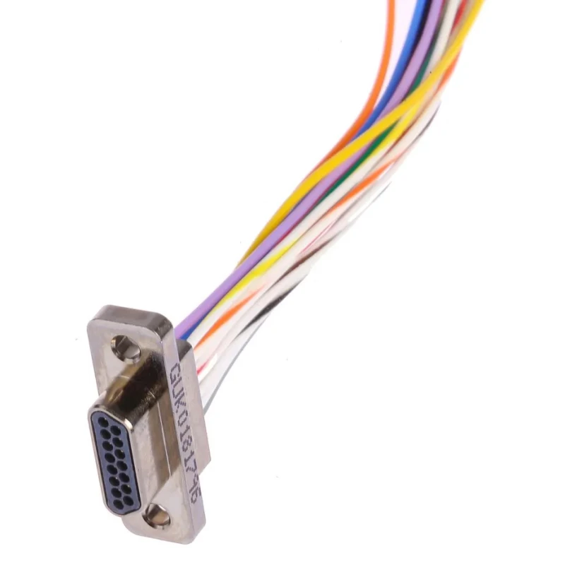 Glenair 15 Way Straight Through Hole Micro-D Male D-Sub Connector, Jack Screw Mount, Liquid Crystal MWDM2L-15P-6E5-18B