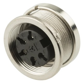 Amphenol Industrial signalmate C091 5 Pole Straight M16 DIN Socket, 5A, 300V, IP40, Screw-On Panel Mount T3363 000 RS