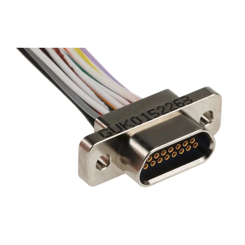 Glenair 15 Way Straight Through Hole Micro-D Sub Connector with Jack Screw Female MWDM2L-15S-6E5-18B
