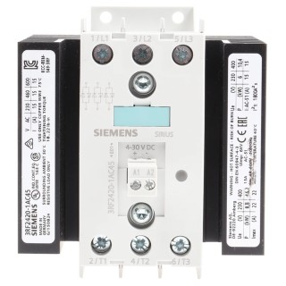 Siemens 3RF2 Series Solid State Relay 20 A Load DIN Rail Mount 600 V Load 30V dc Control 3RF2420-1AC45