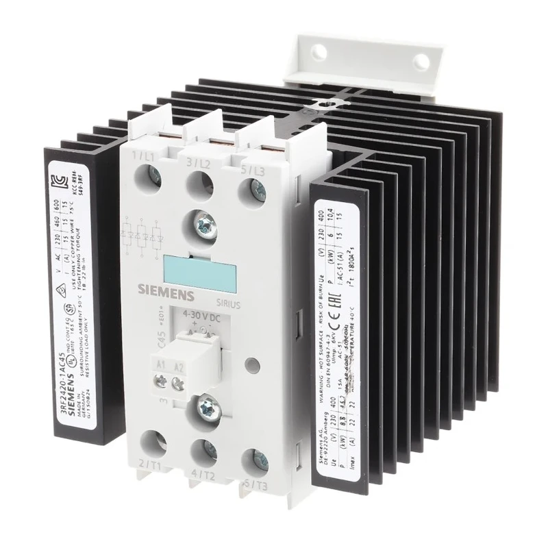Siemens 3RF2 Series Solid State Relay 20 A Load DIN Rail Mount 600 V Load 30V dc Control 3RF2420-1AC45