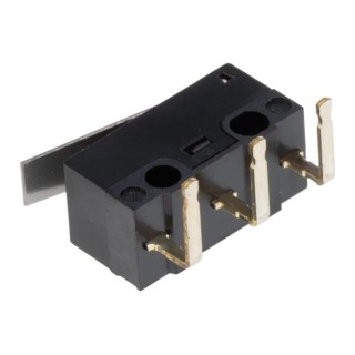 Omron Ultra Subminiature Hinge Lever Micro Switch, SPDT, 100mA, 30V dc, Right Angle PCB Terminal, IP40 D2F-01L-A