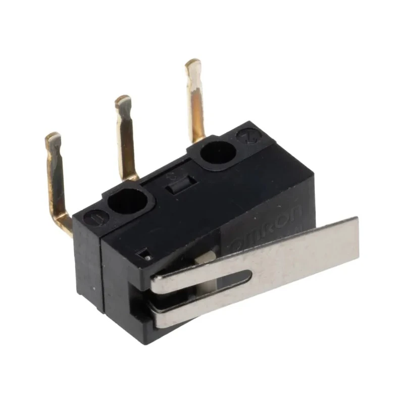 Omron Ultra Subminiature Hinge Lever Micro Switch, SPDT, 100mA, 30V dc, Right Angle PCB Terminal, IP40 D2F-01L-A