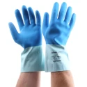 Polyco Healthline Taskmaster Blue Cotton Work Gloves Size 9 Latex Coating 8503