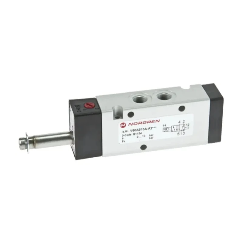 Norgren Pneumatic Solenoid Valve 5/2 Pilot/Spring Actuation 1/4 in Port, Aluminium Body, 10 bar Max Operating V61B5D7A-XA090