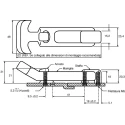 Southco Black Rubber, Plastic Pressure Catch 122.0mm Length, 25.4mm Width, Maximum Force 98N F7-52