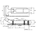 Southco Black Rubber, Plastic Pressure Catch 122.0mm Length, 25.4mm Width, Maximum Force 98N F7-52
