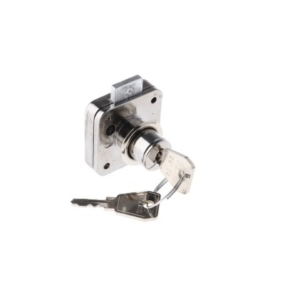 Euro-Locks a Lowe & Fletcher group Company Chrome Finish Keyed Sliding Door Lock Panel to Tongue 22 mm Panel Cutout 5665532
