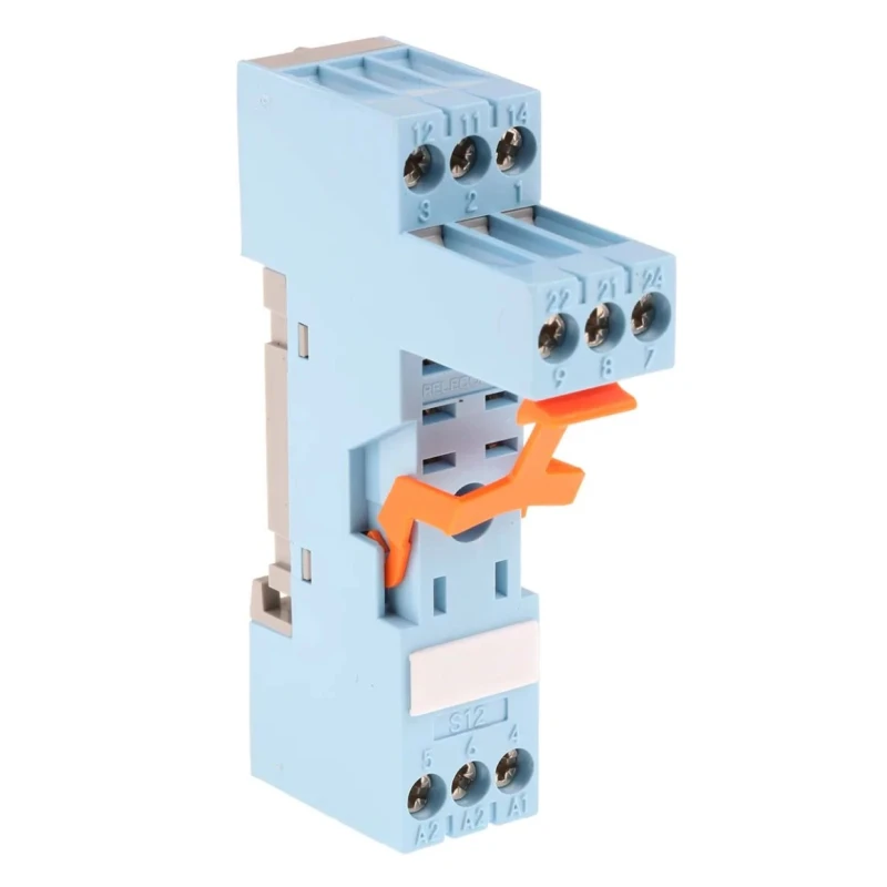 Releco 8 Way 250V AC DIN Rail Relay Socket for IRC Series S-12