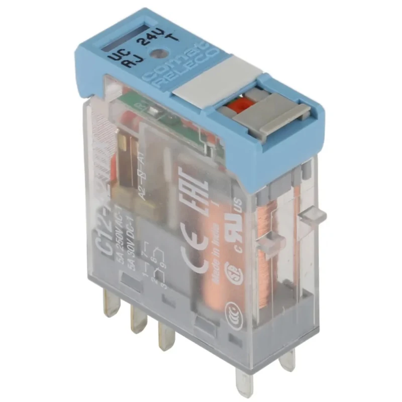 Releco PCB Power Relay 24V ac/dc Coil 5A Switching Current DPDT C12A21BX24AD