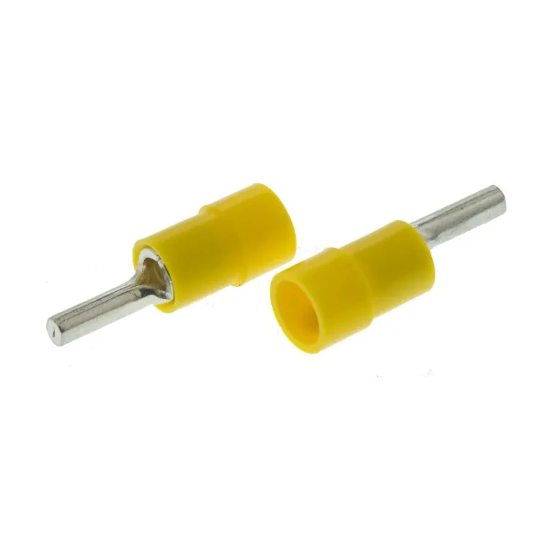 RS PRO Insulated Tin Crimp Pin Connector 12 AWG to 10 AWG, 2.8 mm Pin Diameter, 10 mm Pin Length, Yellow 613-9643
